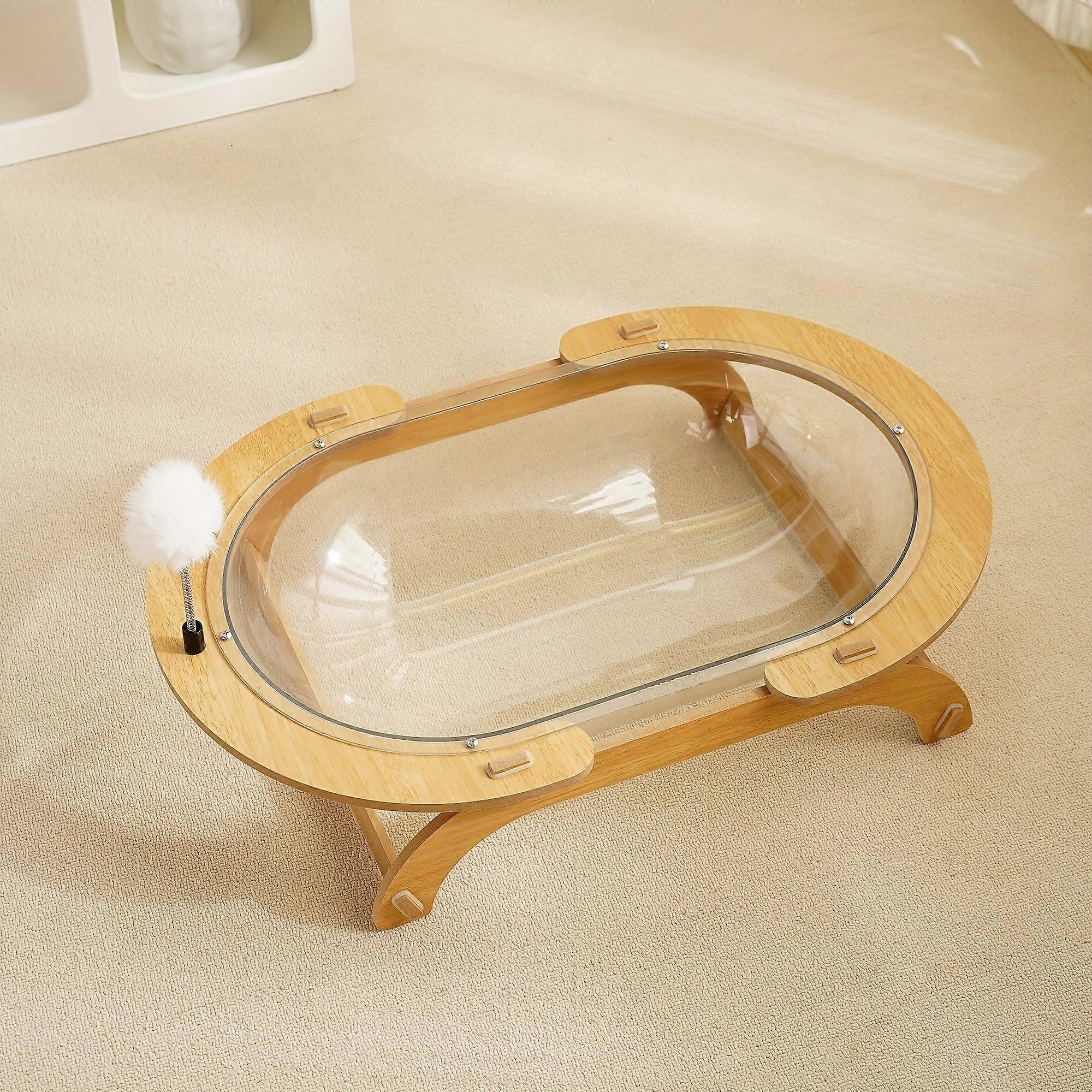 Runway Round Bathtub Transparent Hemispheric Cat Nest, Space Capsule Cat Nest, Waterproof Extra Large Space Cat Bed