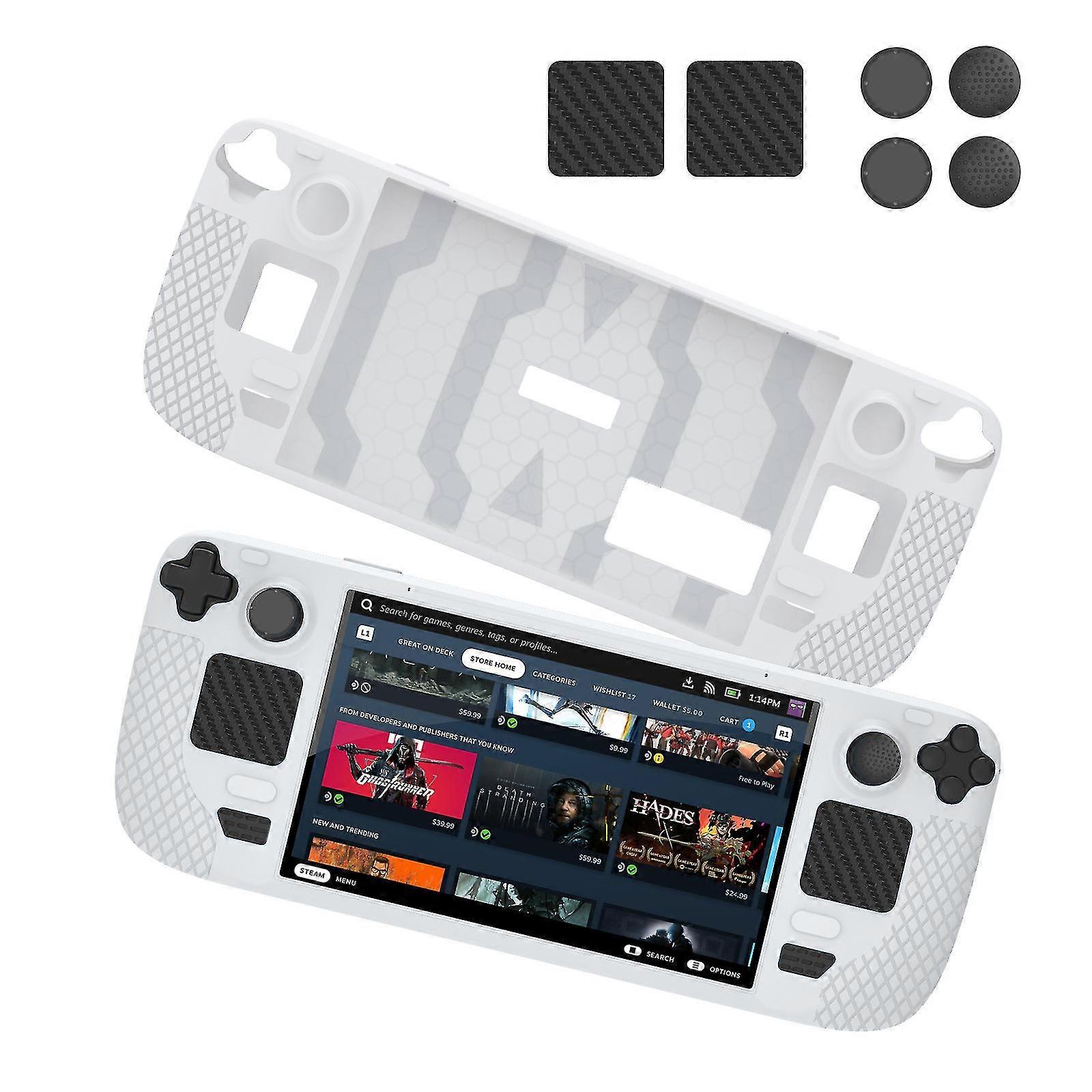 Silicone Soft Case for Steam Deck with Thumb Grips and Sticker - Non-slip Anti-scratch Protection