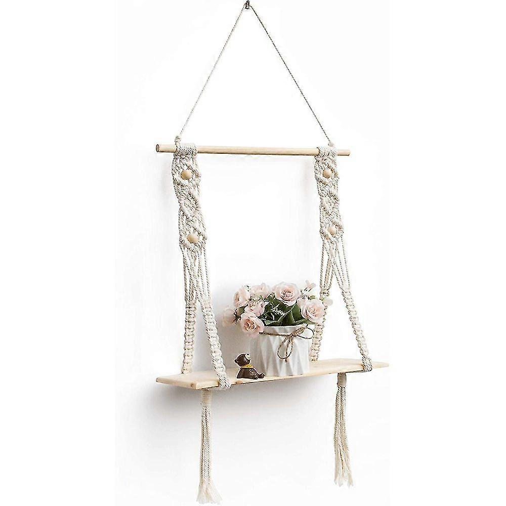 Boho Decor Cute 1 Tier Floating Shelf For Bathroom Bedroom Window