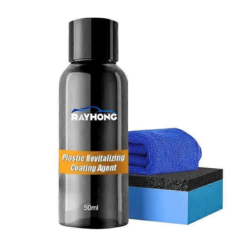 50ml Plastic Revitalizing Coating Agent Set Car Refurbishing Agent Remove Stains Parts Refurbish