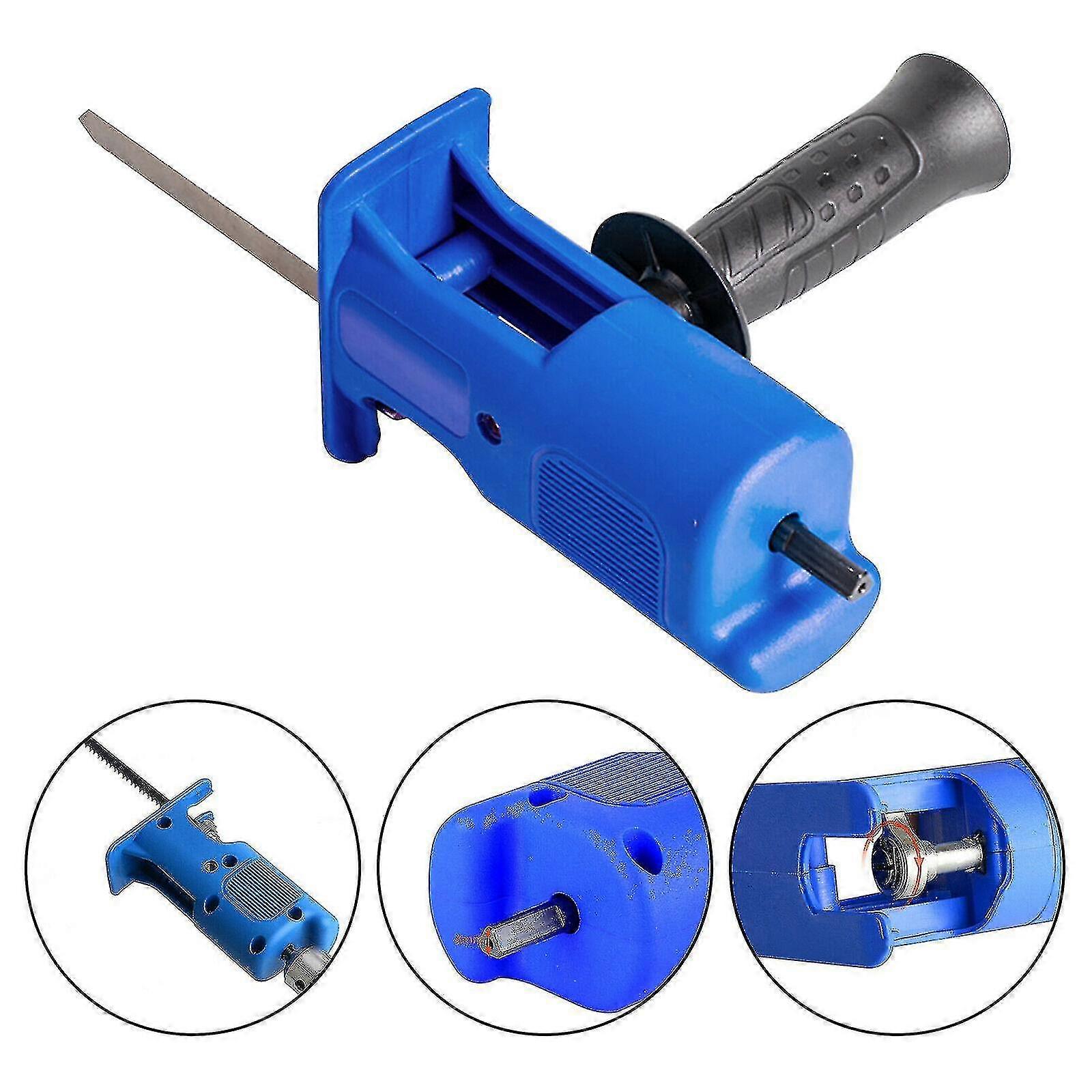 Electric Drill Modified Electric Saw Reciprocating Saw Woodworking Cutting Tool1set-blue