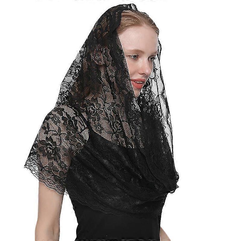 Mantilla Πέπλες Καθολική Headcovering Κασκόλ Ισπανικά Κεντημένο Σάλι Παρεκκλήσι Πέπλο