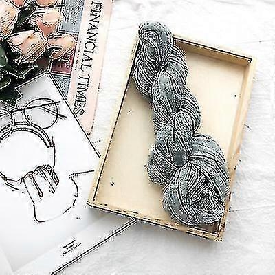 Bufanda de lino puro arrugado natural verde gris