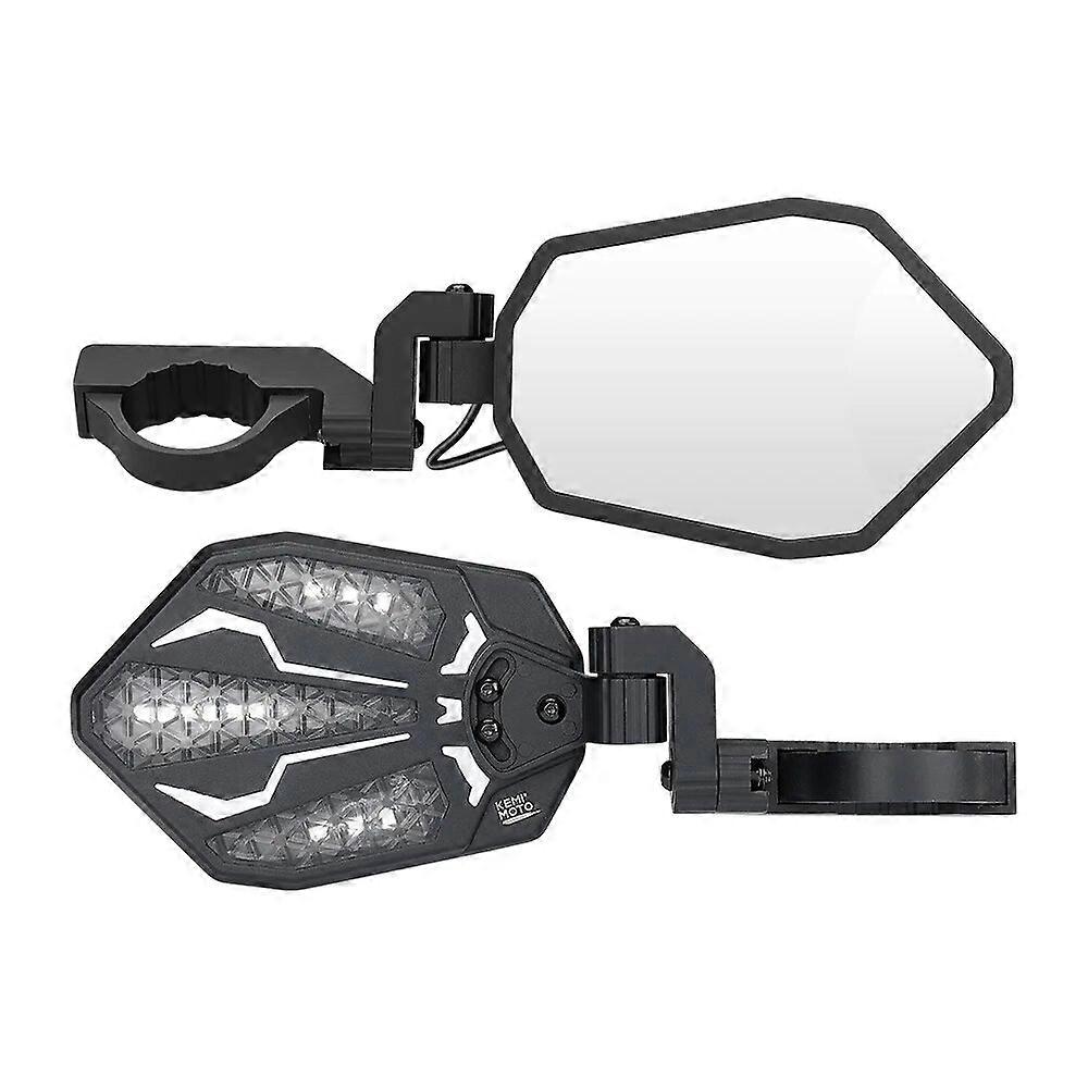 UTV Side Mirrors w/ RGB Bluetooth 1.6-2" Compatible with Polaris RZR for Can-am X3 MAX for Cfmoto for Arctic Cat for John Deere