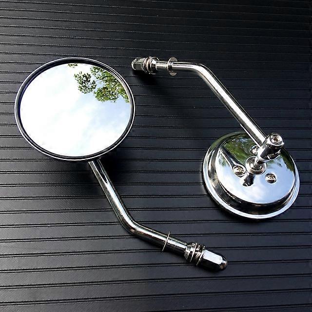 QX 8mm Black/Chrome Motorcycle Mirror Short Stem 3"Round Rearview Mirror For Harley Dyna Bobber Chopper Old School 1982-2020