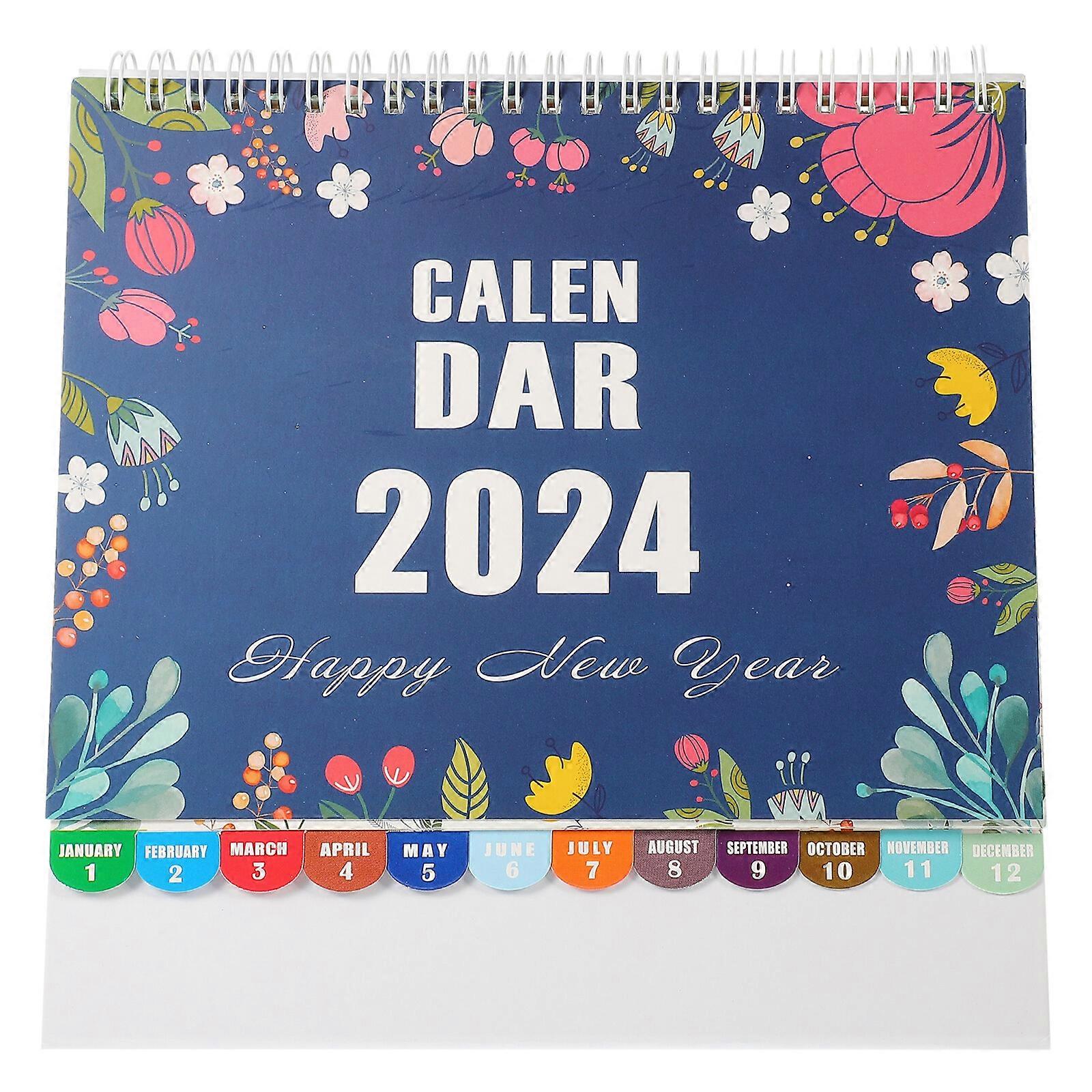 Decorative Desk Calendar Daily Use Monthly Calendar Office Standing Calendar Decor (American Version)