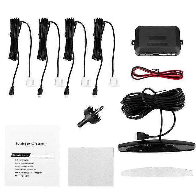 With 4 Sensors Parktronic Reverse Backup Radar Monitor System Auto Car Detector Car LED Parking Sensor