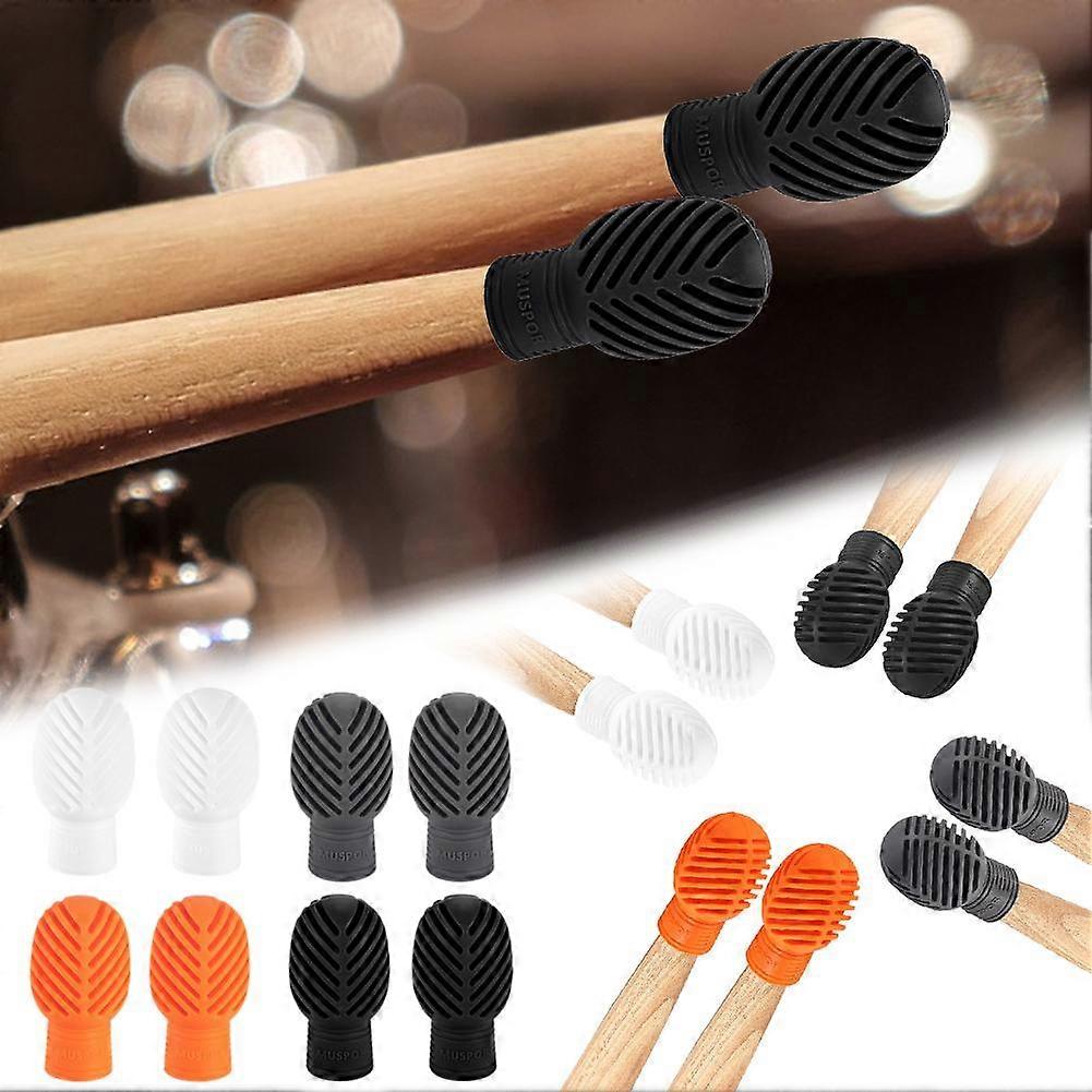 2/4PC Silicone Drum Stick Sleeve Practice Tips Mute Damper Protective Cover Cap