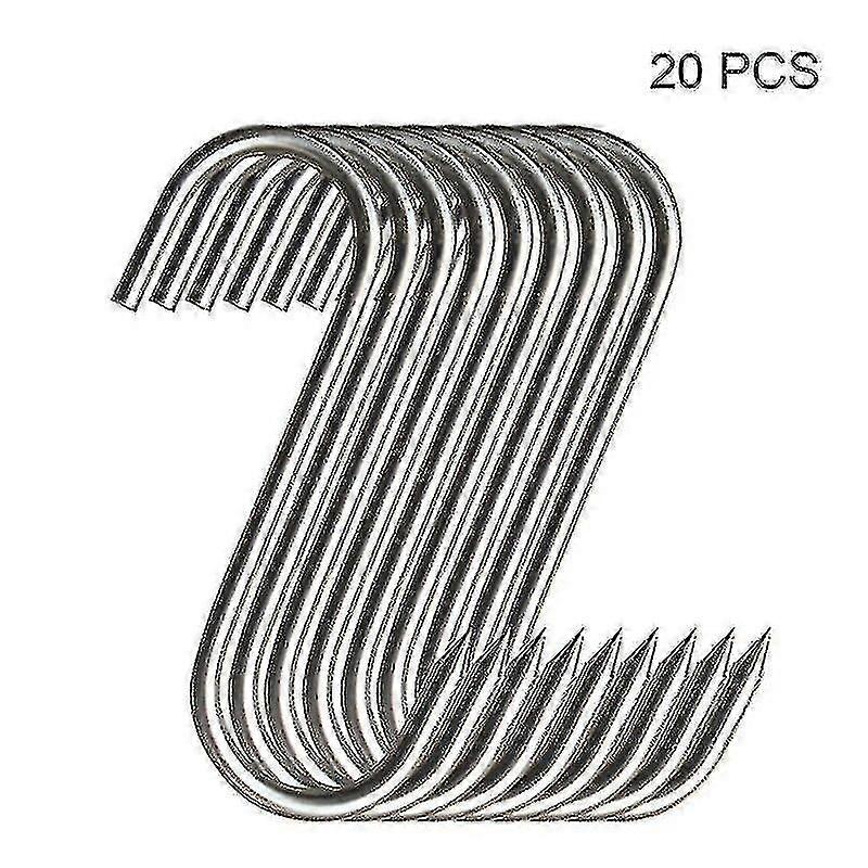 20pcs Stainless Steel Hooks With Sharp Tip For Butcher Shop For Kitchen Hot And Cold Smoking Practical Hook Drop