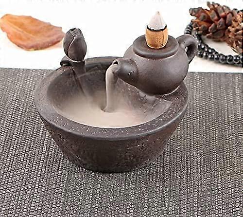 קומקום תה קרמיקה מפל קטורת מבער קטורת זרימה אחורית מחזיק קטורת אביזרי ניחוח לבית התה ניחוח בית משרד ביתי יוגה חדר חדר שינה אמבטיה