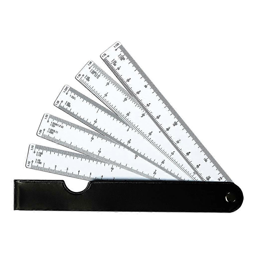 Drafting Fan Plastic Architect Engineering Metric Scale Ruler Flexible Ruler