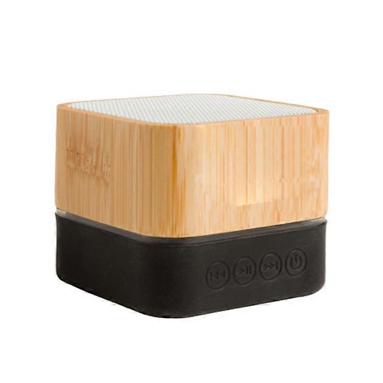 A15 bamboo speaker solid wood small square Bluetooth speaker with radio/audio input/card insertion lighting function