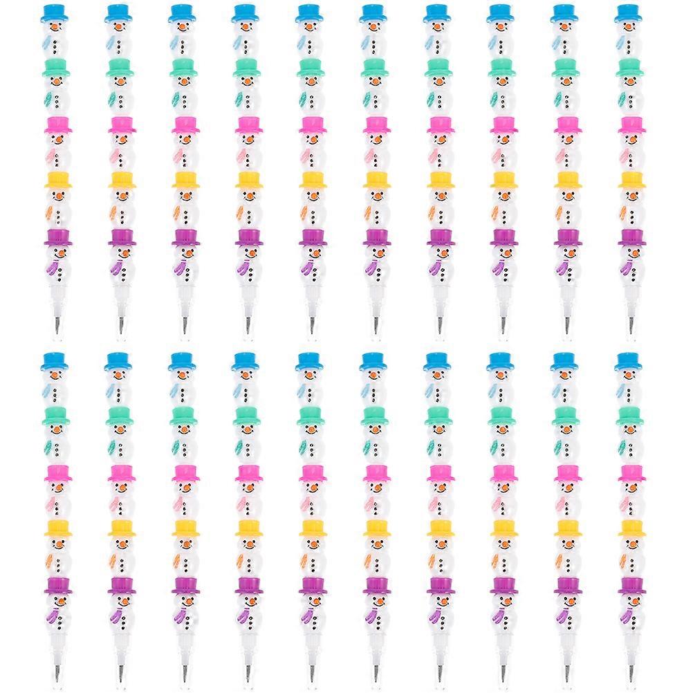 20Pcs Stackable Pencils Snowman Shaped Stacking Pencils Student Kids Accessory