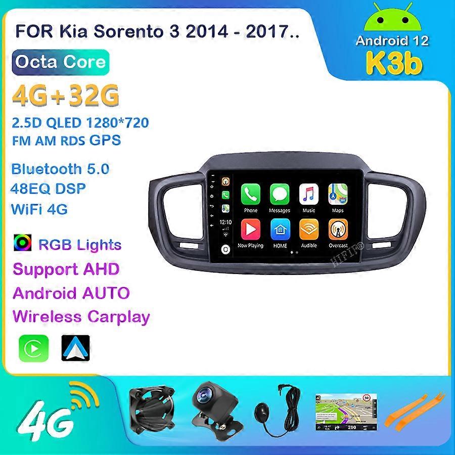 For Kia Sorento 3 2014 - 2017 Car Radio Multimedia Video Player Navigation stereo GPS Android 12 No 2din 2 din dvd