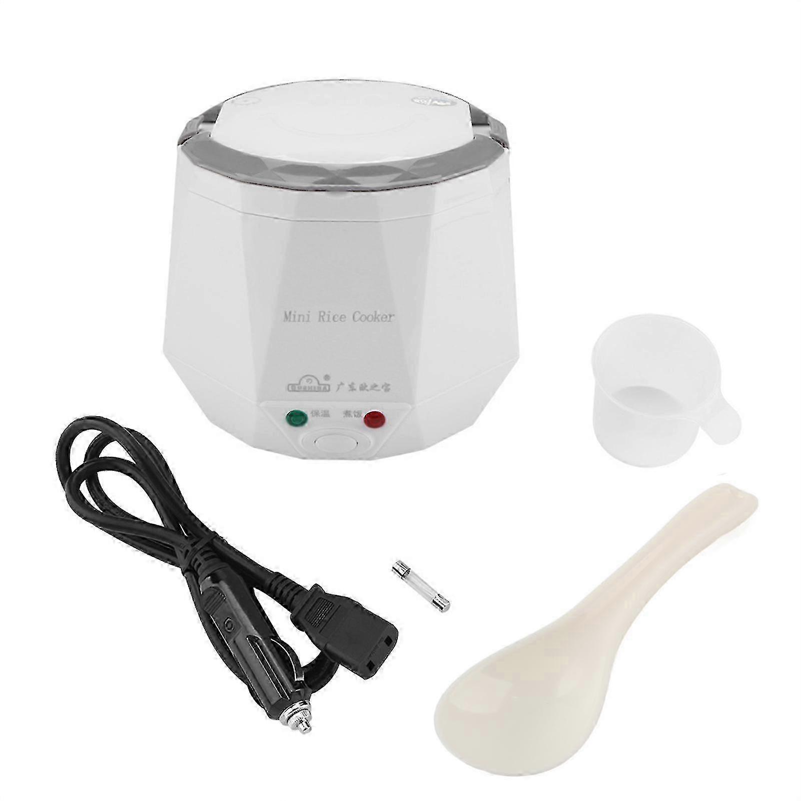 24v 140w 1.3 L Electric Portable Multifunctional Rice Cooker Food Steamer For Truck (white)