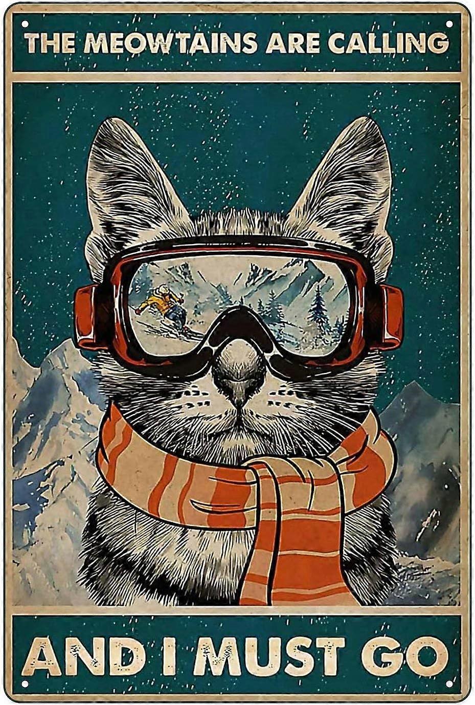 面白い猫レトロヴィンテージバーサインブリキ看板ヴィンテージアートメタルポスターレトロヴィンテージ8x12インチ