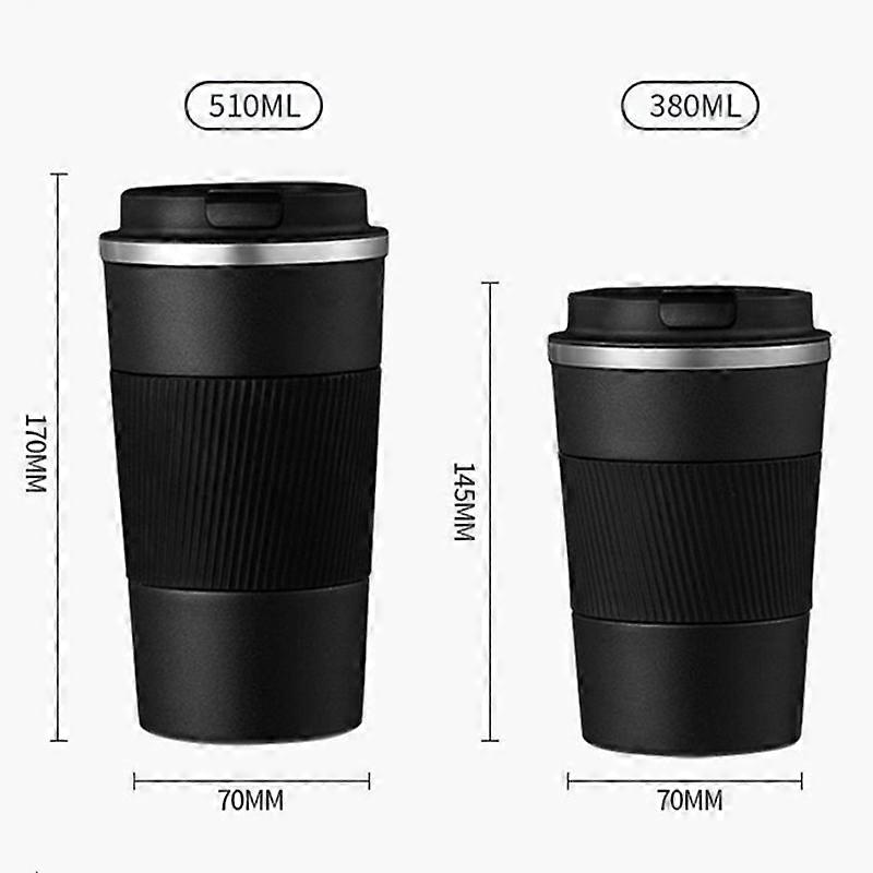 380ml/510ml Double Stainless Steel Coffee Thermos Mug Leak-Proof Non-Slip Car Vacuum Flask Travel Thermal Cup Water