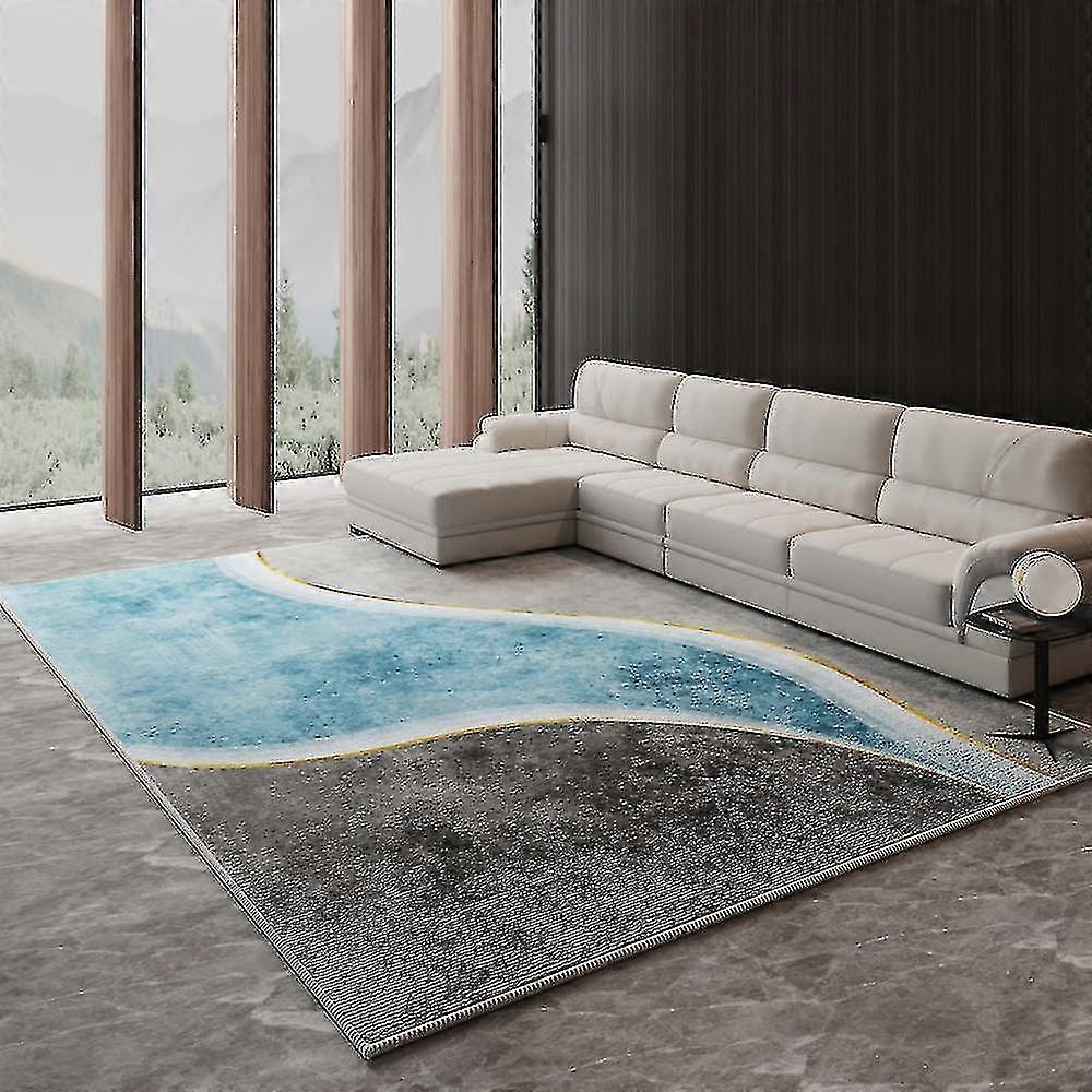 Tappeto per sala da pranzo Tappeto moderno di design ondulato Tappeto di velluto di cristallo Tappetino per la decorazione della camera da letto per la casa (dimensioni, colore: 140x200 cm-modello 17