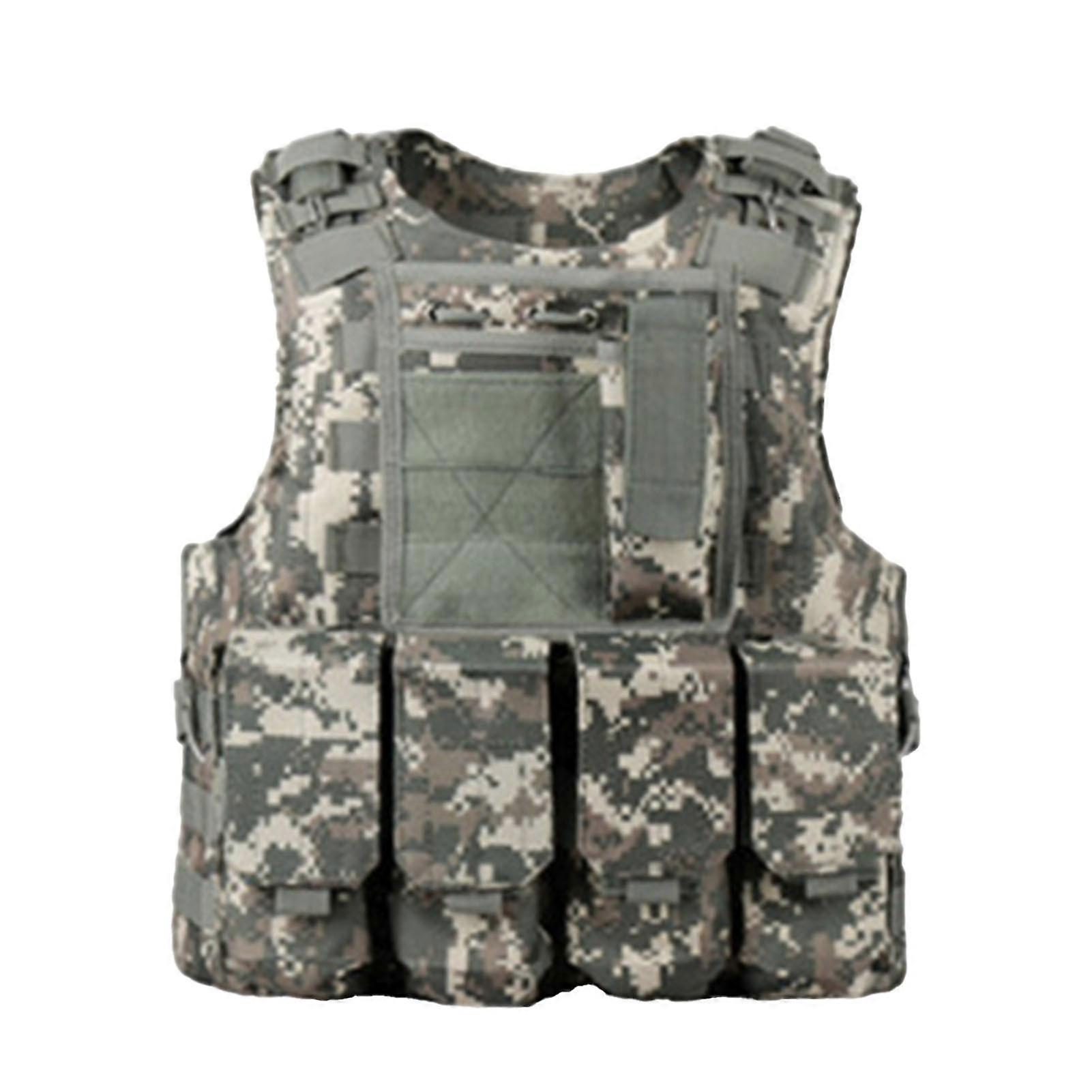 2024سترة عسكرية للرجال خفيفة الوزن قابلة للتعديل في الهواء الطلق سترة تدريب متعددة الوظائف معدات خارجية لصيد الأسماك السفر ACU