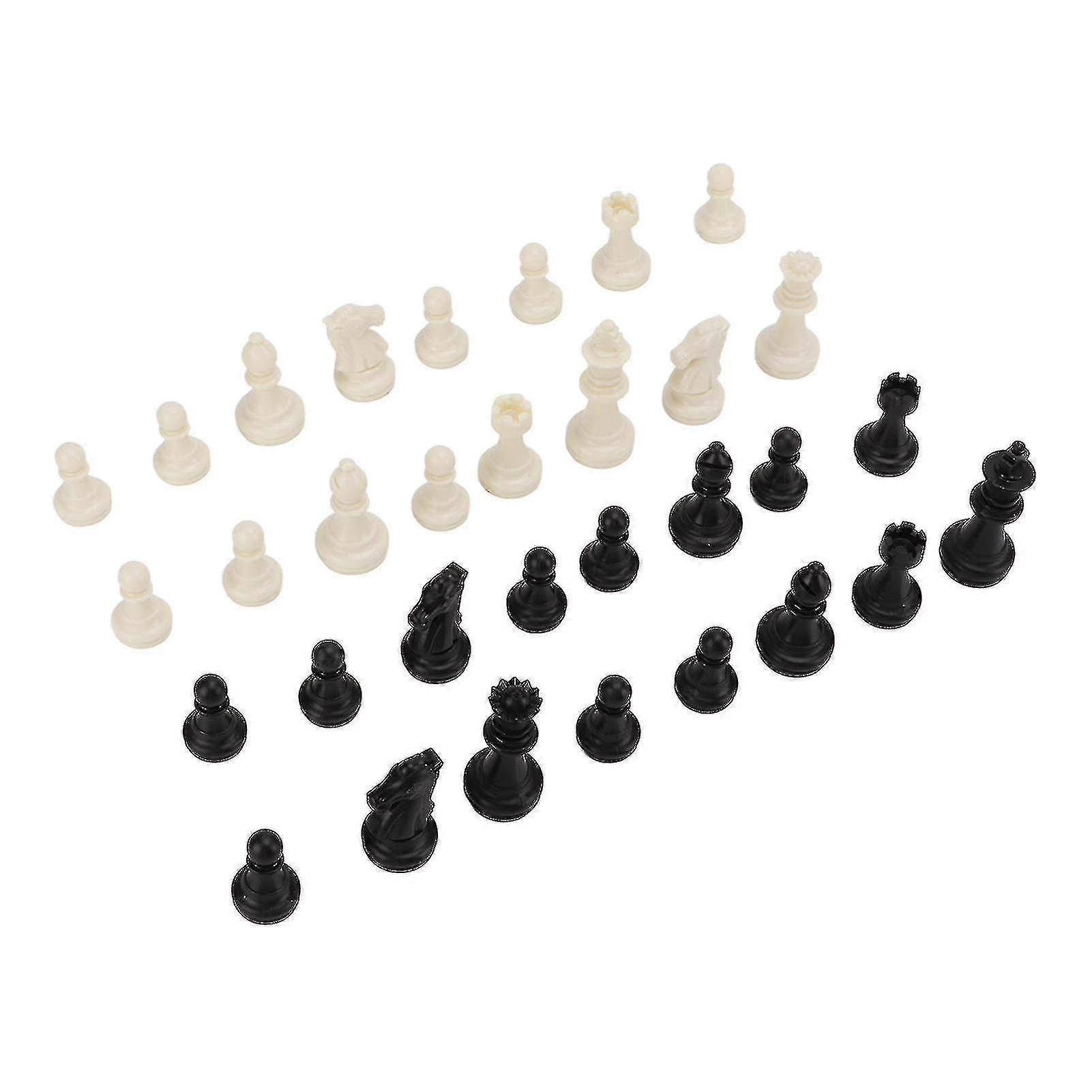 Chess Pieces Only Ps Plastic Replacement Mini Chessmen Figurine Pieces 49mm Height King For Party Relaxing (without Chessboard)