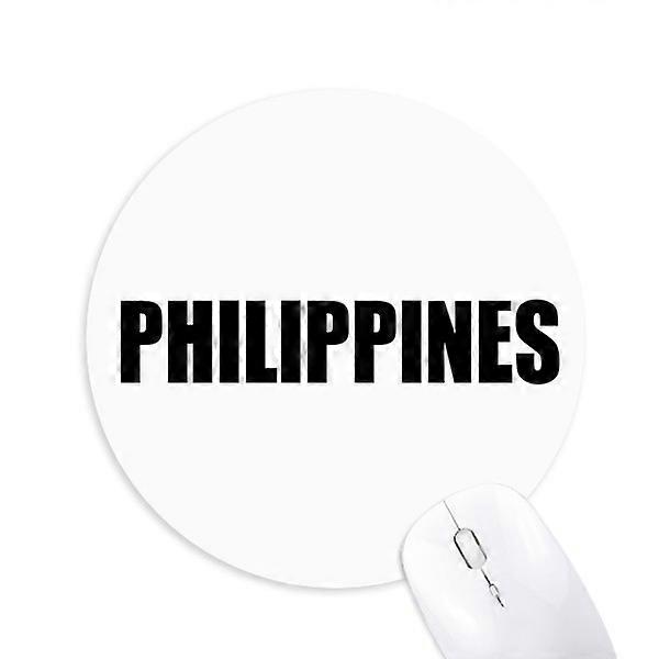 Philippines Country Name Black Round Non-Slip Rubber Mousepad Game Office Mouse Pad