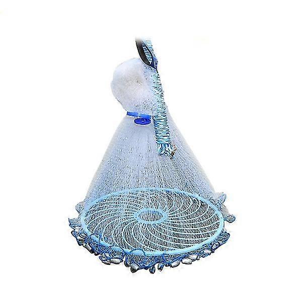 Bait Cast Mesh Trap Net Portable Fishing Landing Net Shrimp Cage For Fish Lobster Prawn Minnow Crayfish Crab (240 Steel Pendant) - Random Flying Disc