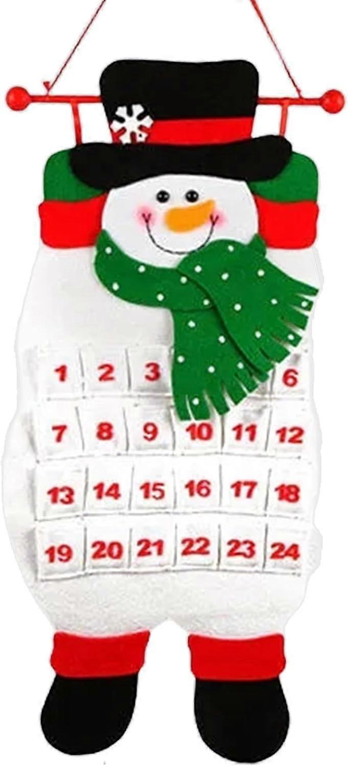 Santa Felt Advent Calendar  Reusable Advent Calendar with 24 Pockets  Durable Hanging Advent Calendar  24 Days Countdown Calendar  Christmas Calendar 