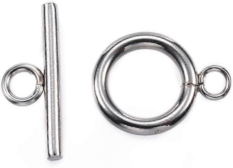 20 Sets Stainless Steel Bar and Ring Toggle Clasps Jewelry Components End Clasps Toggle Clasps Connectors for Bracelet Necklace Jewelry Making