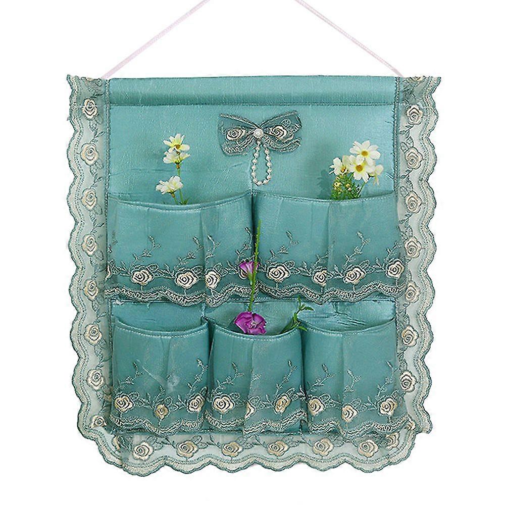 Wall Mounted Storage Bag Polyester Cotton lace Embroidery Process Storage Hanging Bag