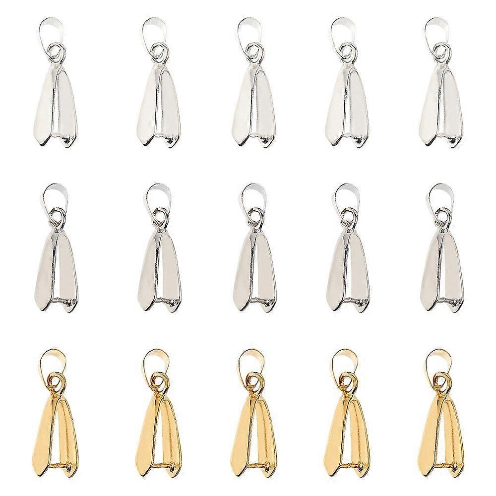 Brass Ice Pick Pinch Bails Pendant Bails Cadmium Free & Nickel Free & Lead Free Mixed Color 60pcs/box