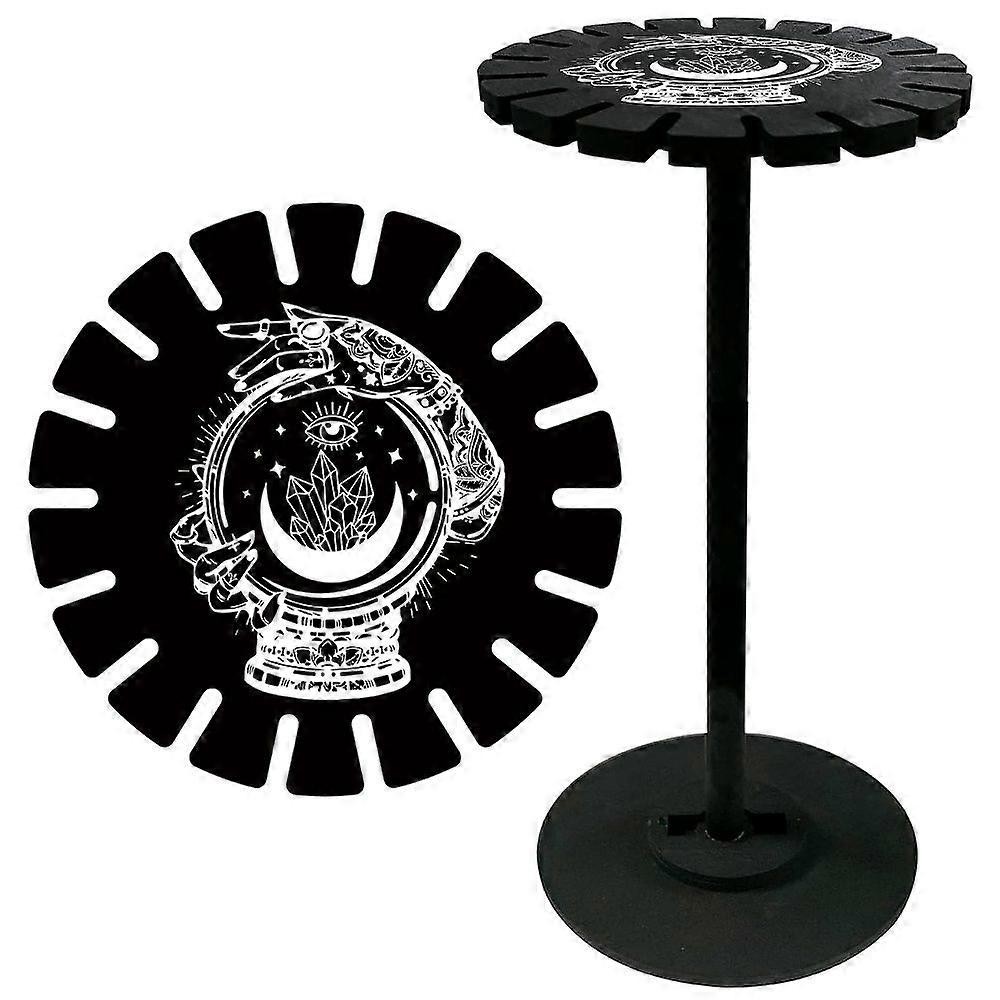 Wooden Wheel Wooden Display Shelf Black Holder Stand Rustic Divination Pendulum Storage Rack Witch Stuff Palm 120x10mm Hole: 20mm