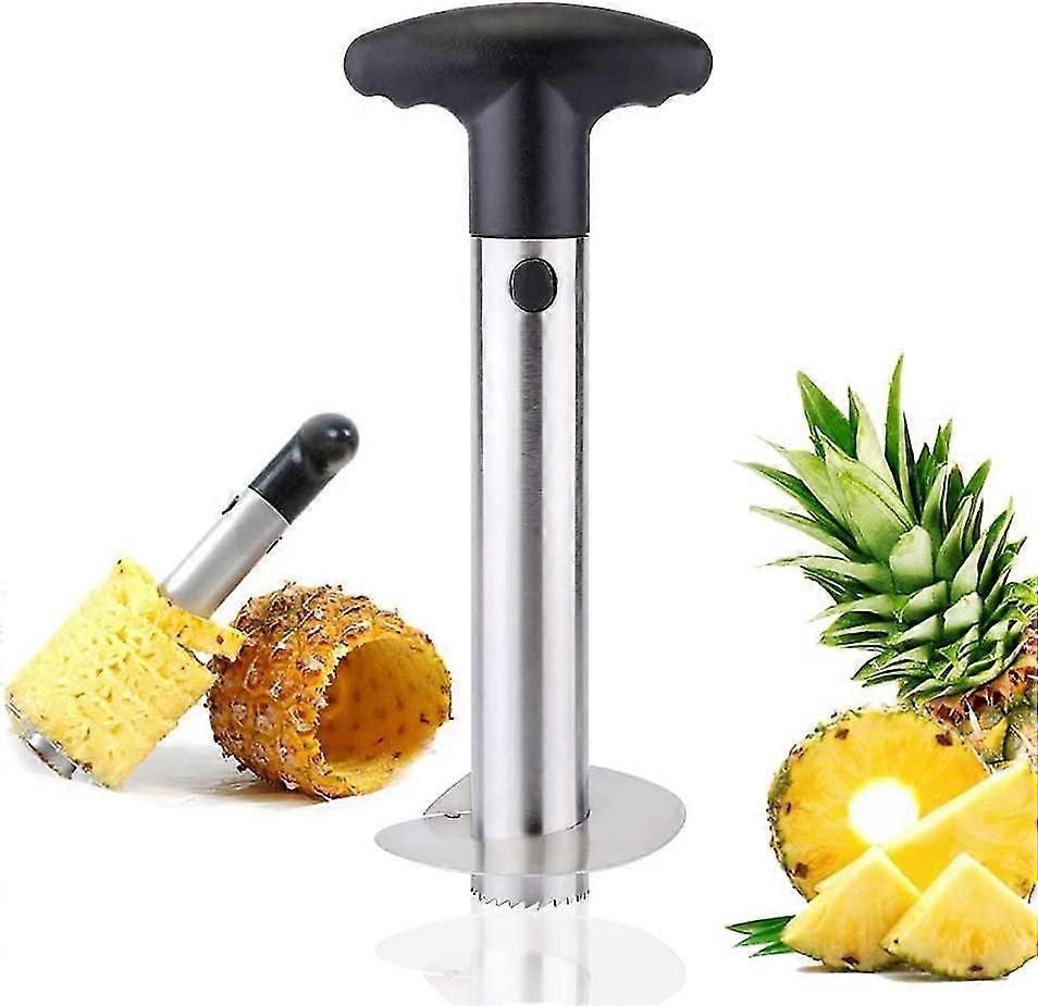 Pine Cutter Corer Slicer Peeler, Stainless Steel Slicer Stem Remover Cutter Tool - All In One Kitchen Gadget