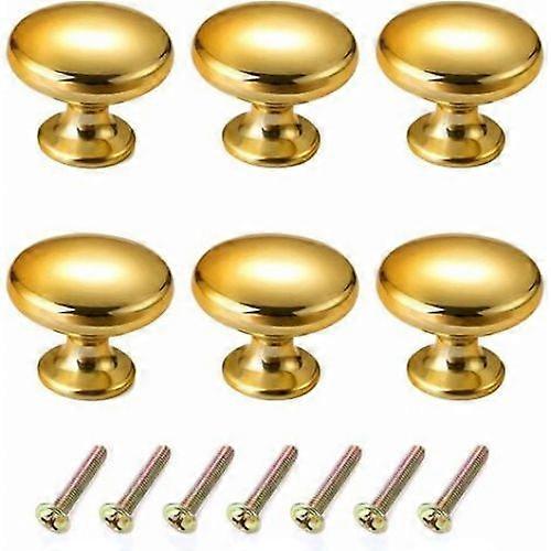 6-piece round gold dresser handle, drawer handle set