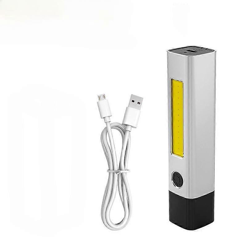 Portable COB Mini Stepless Dimming Flashlight USB Rechargeable Torch Cycling Camping Waterproof Light