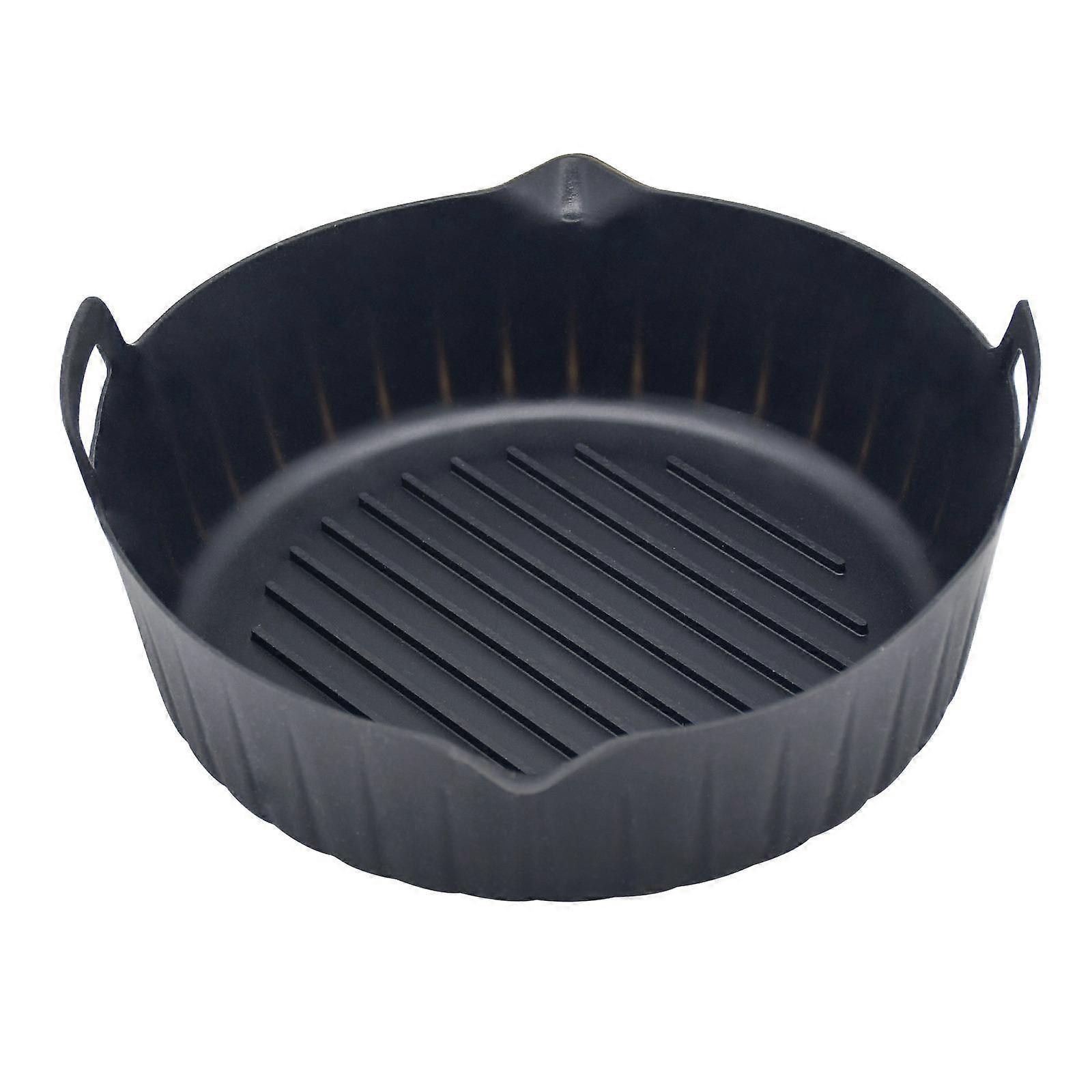 Thickened Round Air Fryer Mat Silicone Baking Pan Inner Liner Baking Pan Multi-functional Heat Insulating Silicone Tray