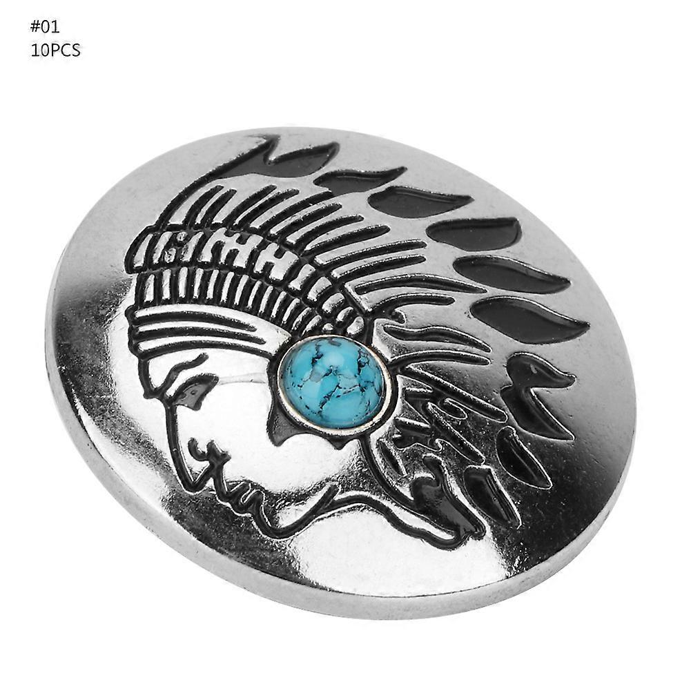 10pcs Alloy Round Snap Buttons Coat Jeans Bag Craft Purse Handbag Clasp Button (#01)