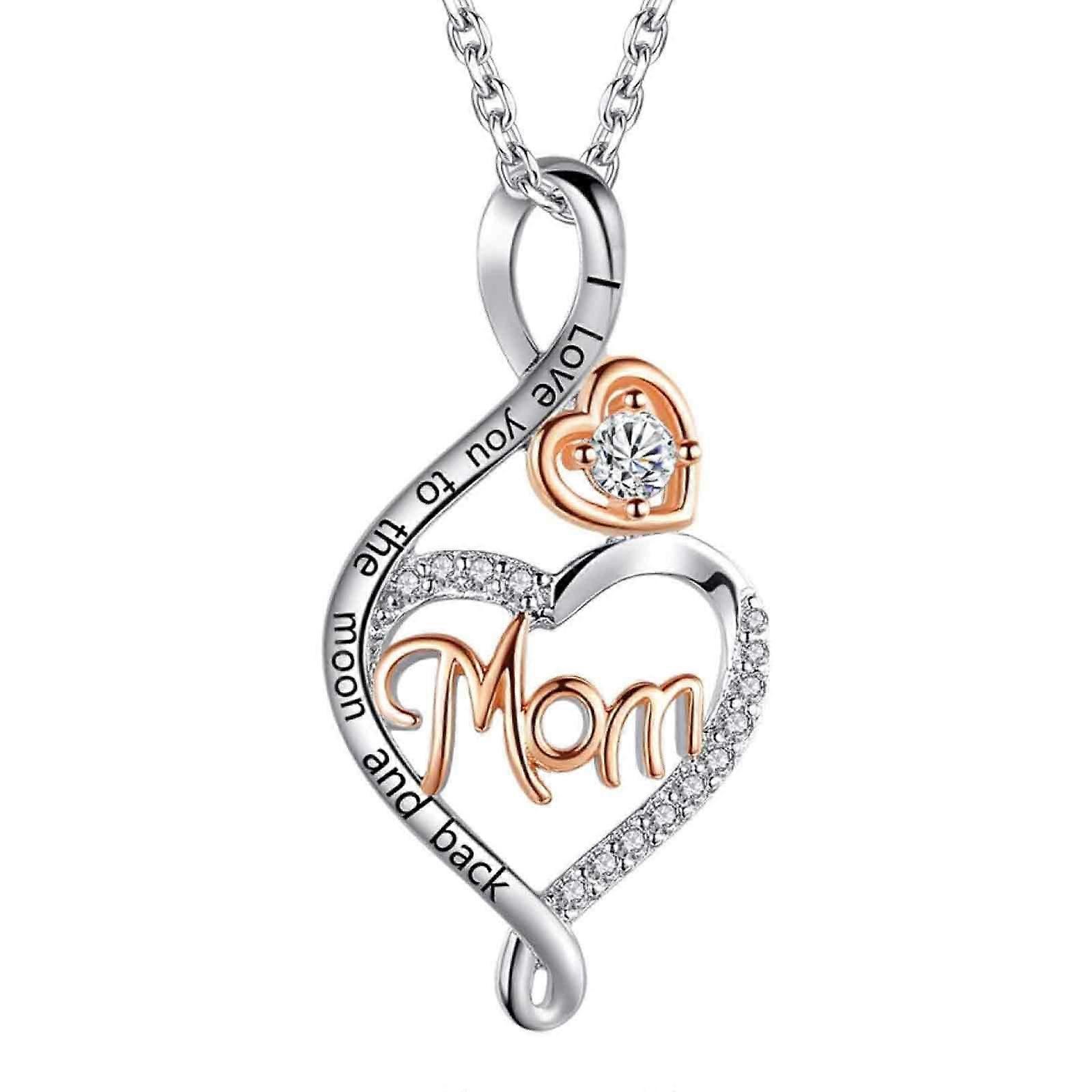 母のための1ピースピュアシルバーハート型ペンダント