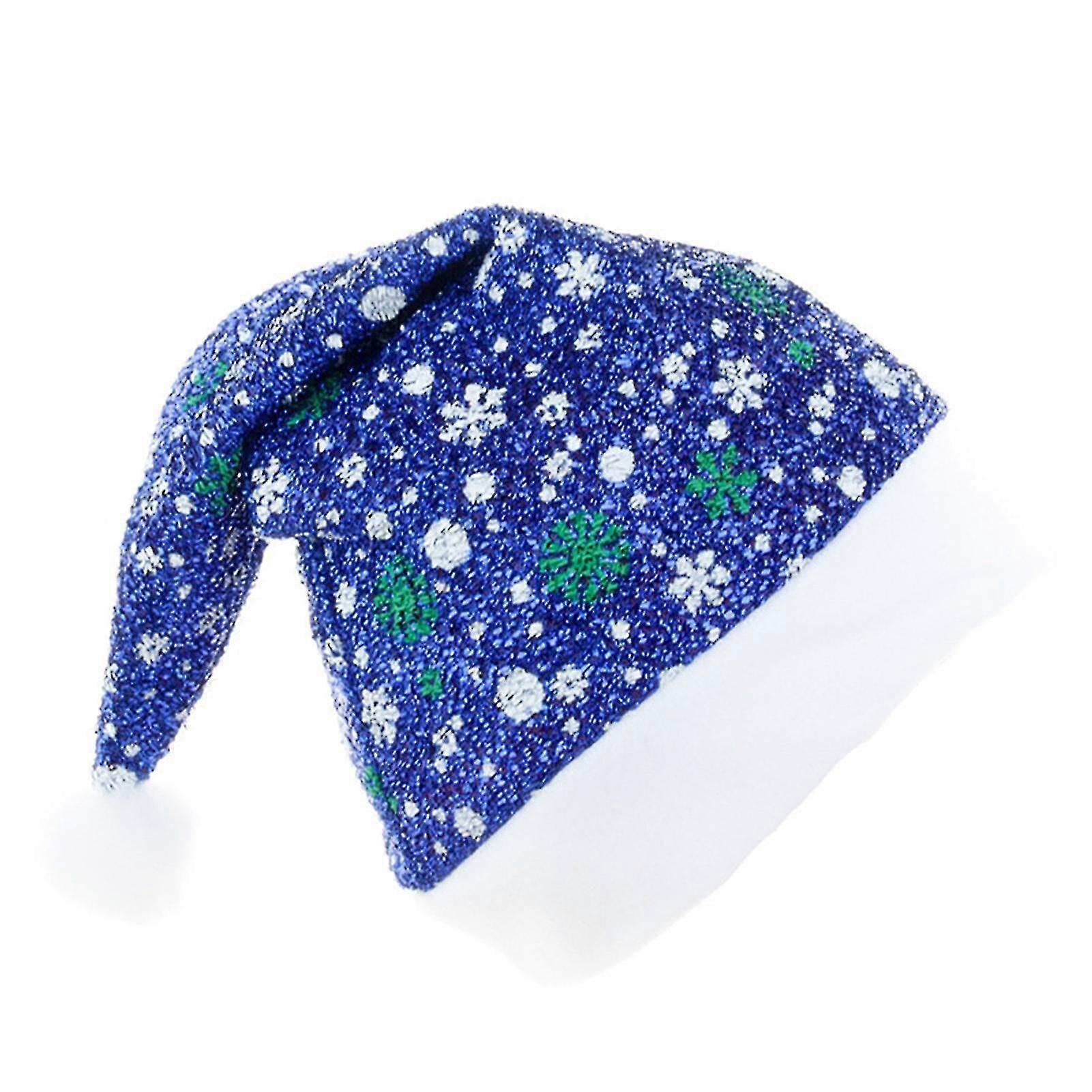 Christmas Hat Colorful Snowflakes Pattern Plush Ball Autumn Winter All Match Fine Workmanship Santa Claus Cap Holiday Decoration Jiyuge-hao