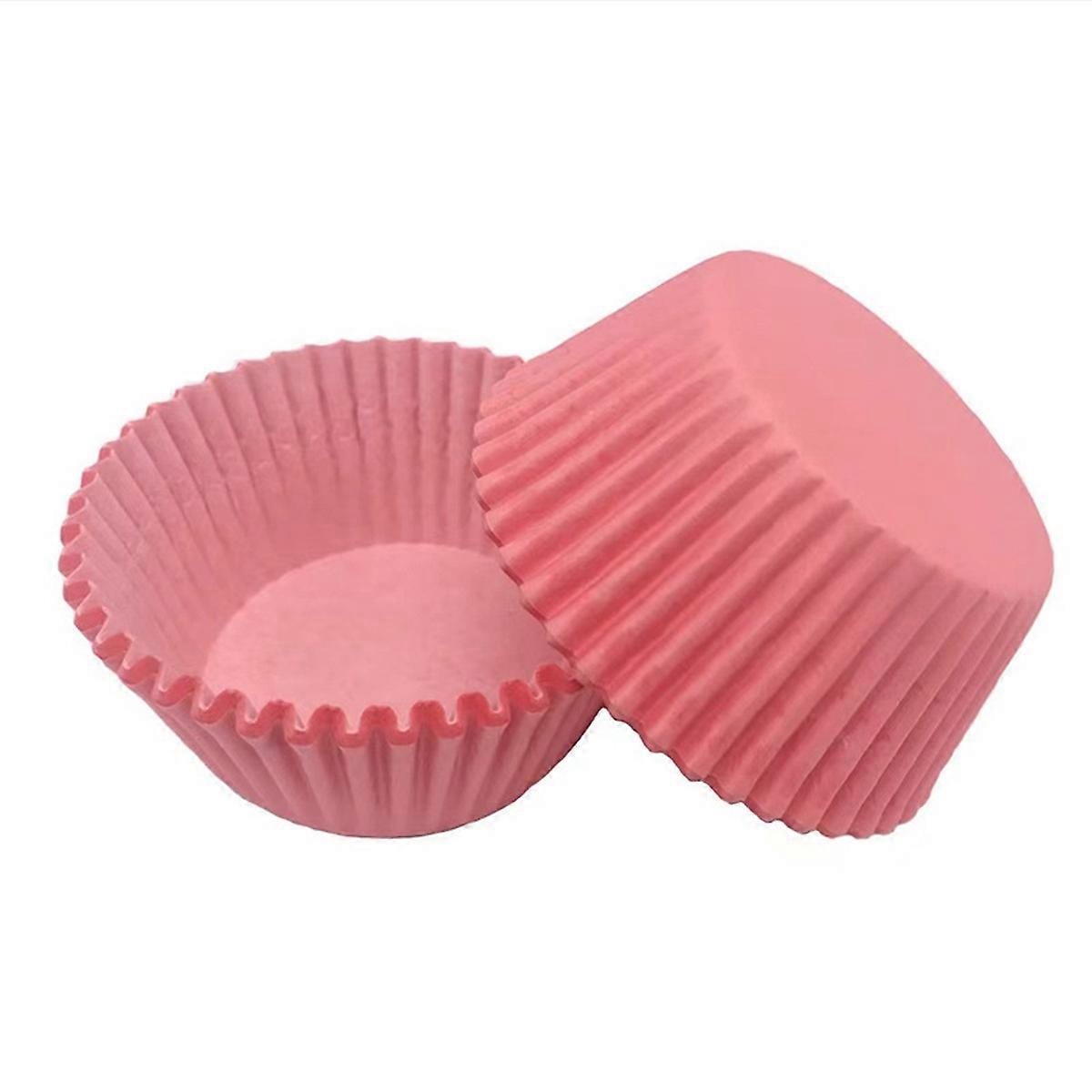 100PCS μίνι Cupcake Liners γύρω από τα φλιτζάνια ψησίματος κέικ Muffin περιπτώσεις Home Party ροζ
