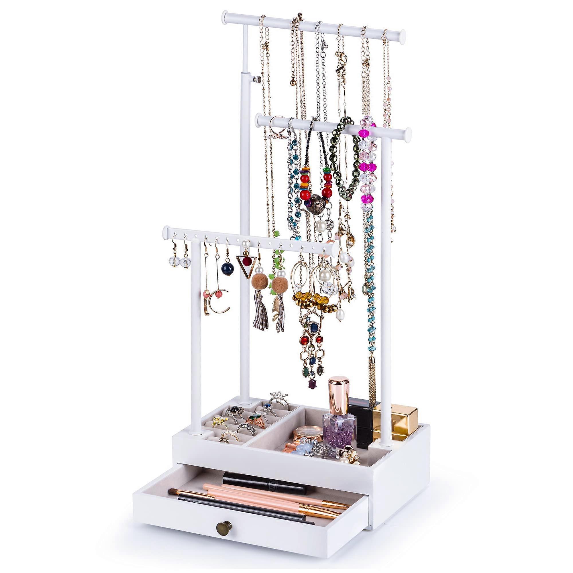 Necklace rack jewelry tree stand with adjustable height, suitable for storing a large number of necklaces