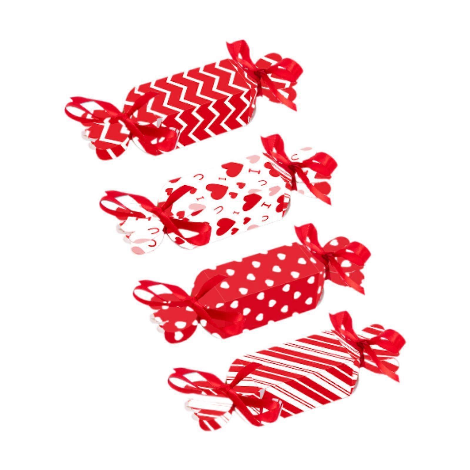 4 Adet Sevgililer Günü Şeker Kutuları Festivali Çok Amaçlı Katlanabilir İkram Çantaları