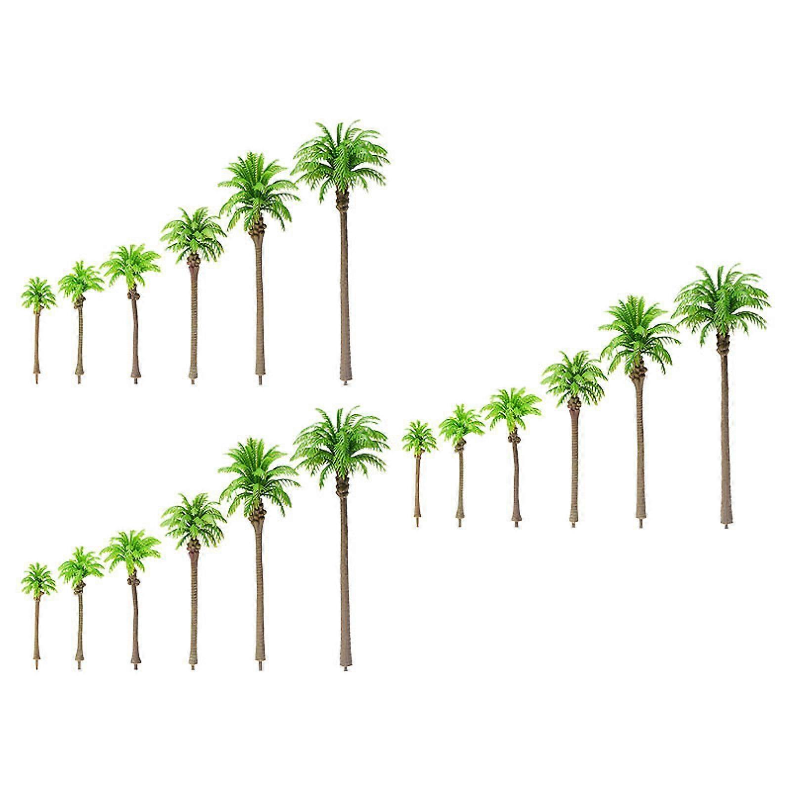 18Pcs Coconut Palm Model Handmade Scenery Tree for Sand Table Building Decor