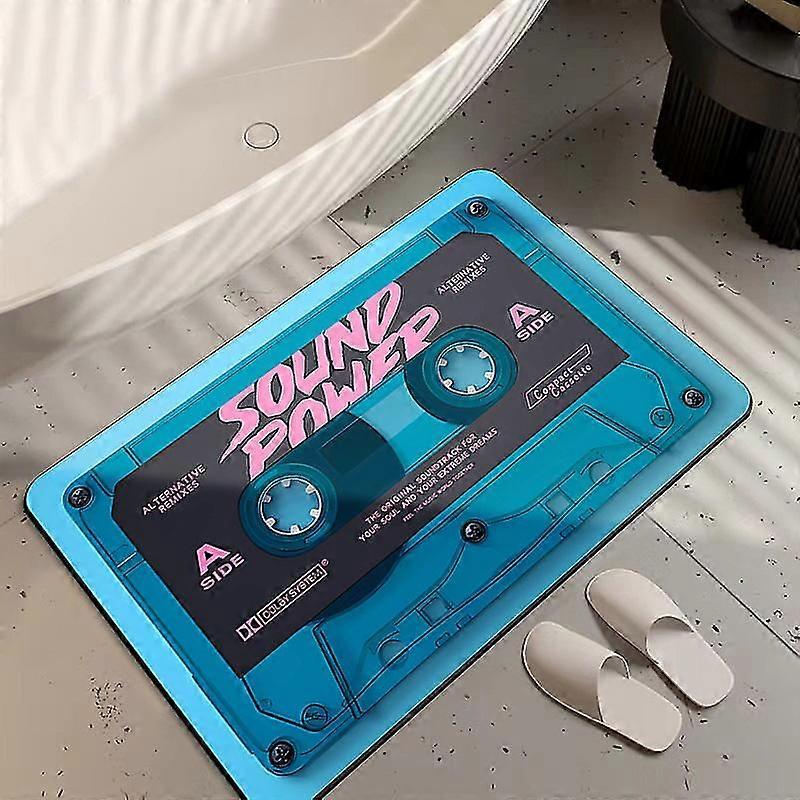 50x80cm cd tape diatom gjørme gummi dørmatte barnegave, gutter gaverom dekorasjon, hus dekorasjon, bad gulv matblue