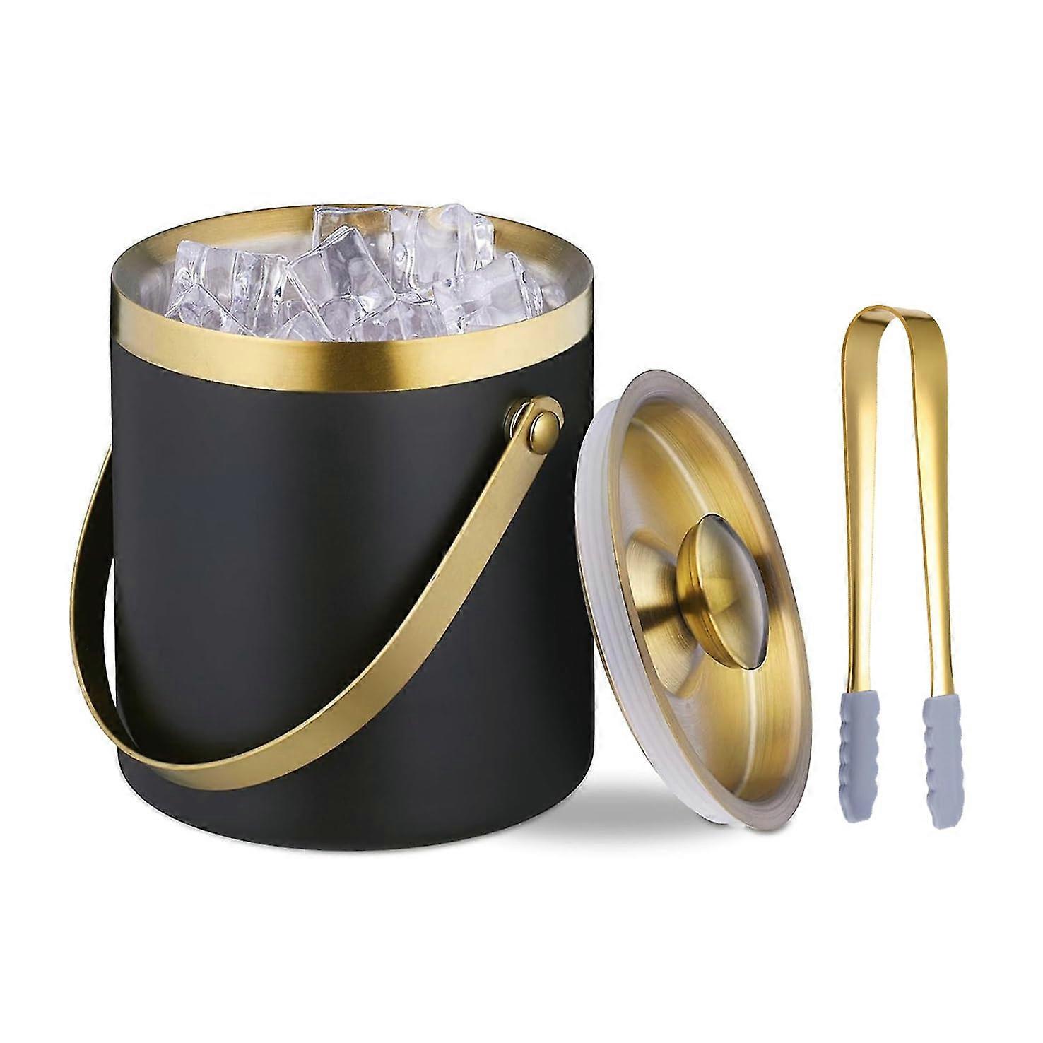 Insulated Stainless Steel Ice Bucket 2L for Party Bar Cart Accessories - Durable, Stylish, and Versatile