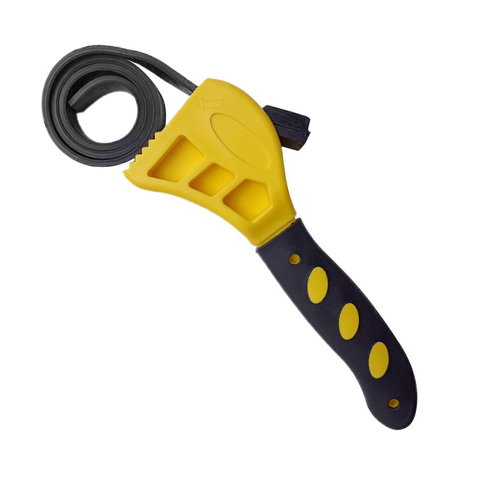 Easy-to-Use Cap Strap Jar Opener with Comfortable Handle, Adjustable Rubber Strap, No Sharp Edges, for Seniors and Limited Hand Strength Users