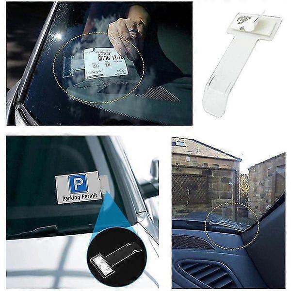 Durable Plastic Clips with Foam Tape for Parking Tickets, ID Cards, and Notes - 5 Pack, Easy Installation, Secure Hold
