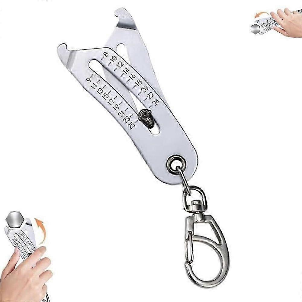 Bolt and Nut Identifier Gauge Size Gauge Precise Bolt Size Finder Keychain Tool,100% New