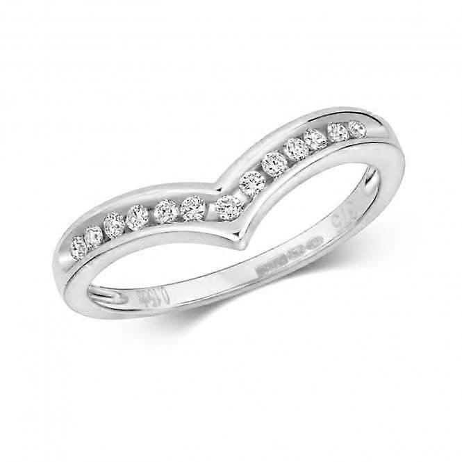 Diamond Jewellery 9ct Wishbone Ring with Channel Set Diamonds RD338W