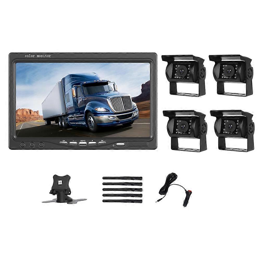 7Inch Monitor 1080P HD DVR Recording Backup Camera for Truck Bus RV Trailer Excavator Rearview Image