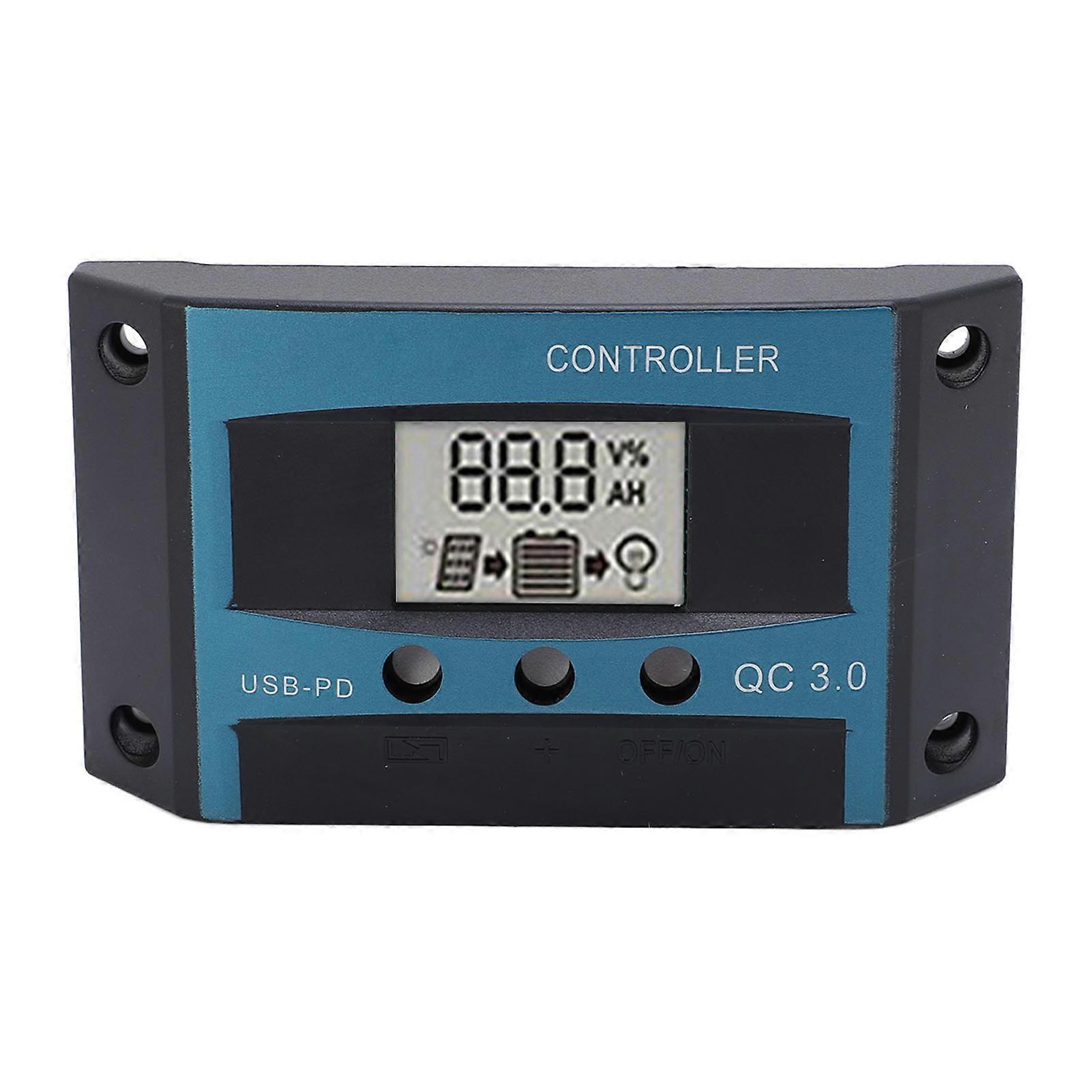 Solar Charge Controller MPPT Charging Controller 12V 24V Solar Panel Regulator with Dual USB Ports 80A